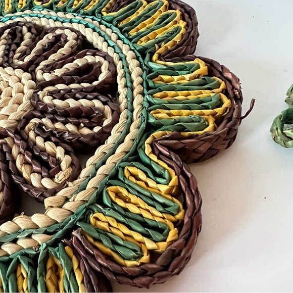 Vintage Rattan Trivet Set of 2 - Picture 7 of 8